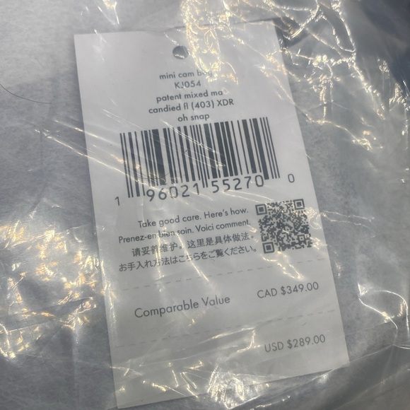 💜♠️KATE SPADE💜♠️ Oh Snap Candied Flower Multi Mini Camera Bag/NWT - Picture 7 of 7